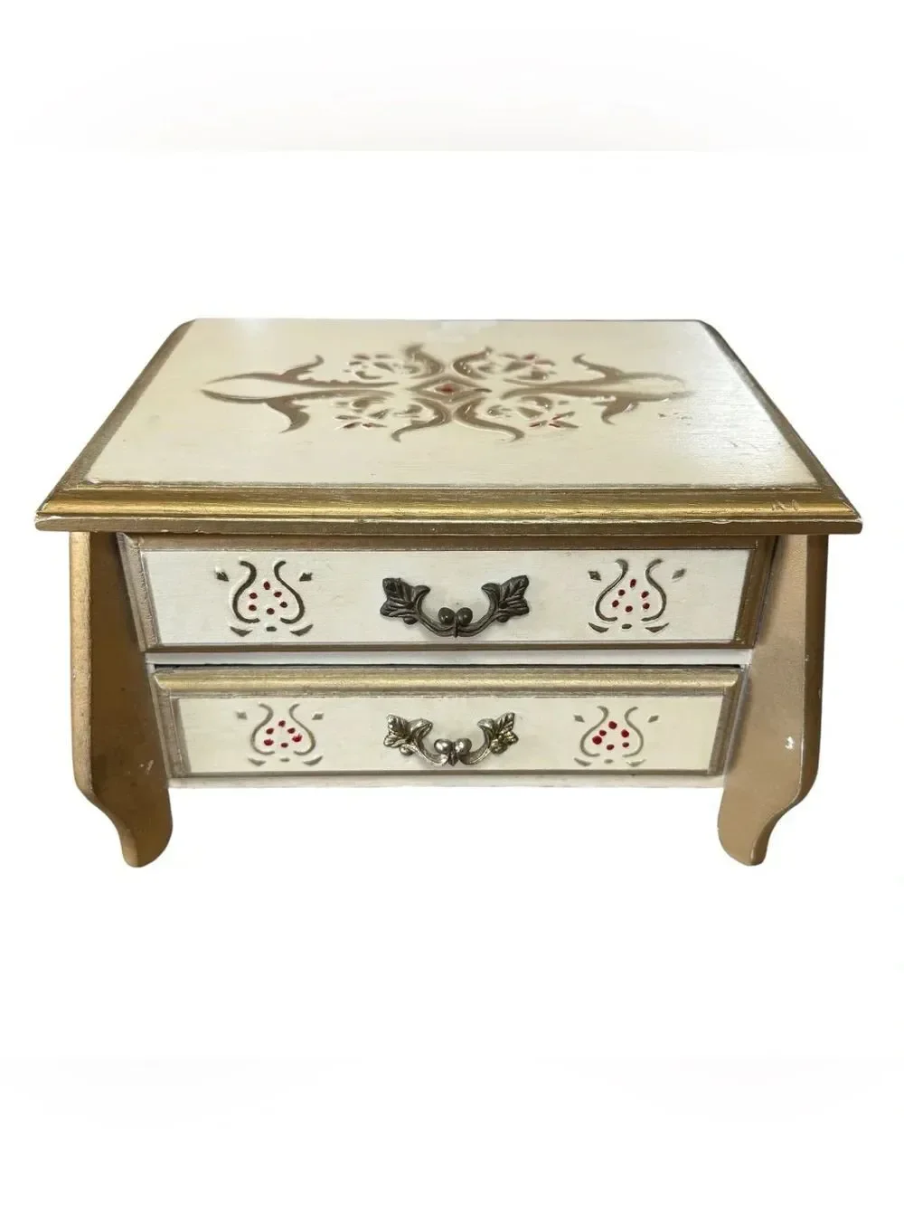 Vintage HOLIDAY IMPORTS, INC. San Francisco Wooden Florentine Jewelry Box